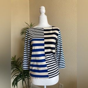 J.Crew multi striped navy, white, and blue knit top